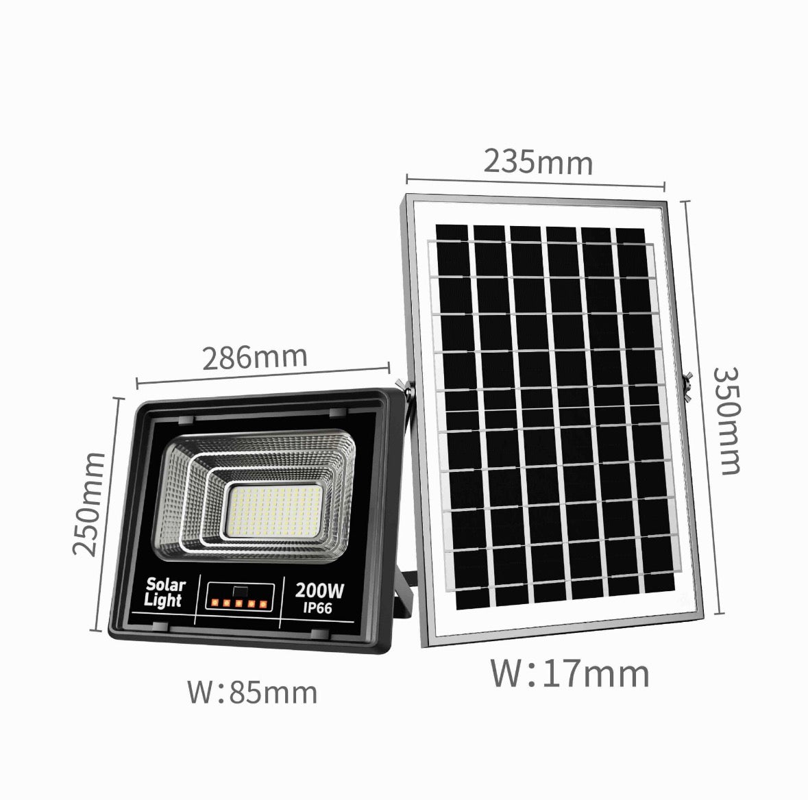 Solarni LED Reflektor sa Kablom i Daljinskim – Vodootporno Spoljno Osvetljenje za Dvorište i Vikendice