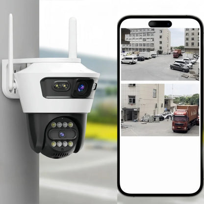 JORTAN WiFi Kamera sa Dva Ekrana i Dva Sočiva 8MP – Pametni 4K Video Nadzor sa Senzorom Pokreta