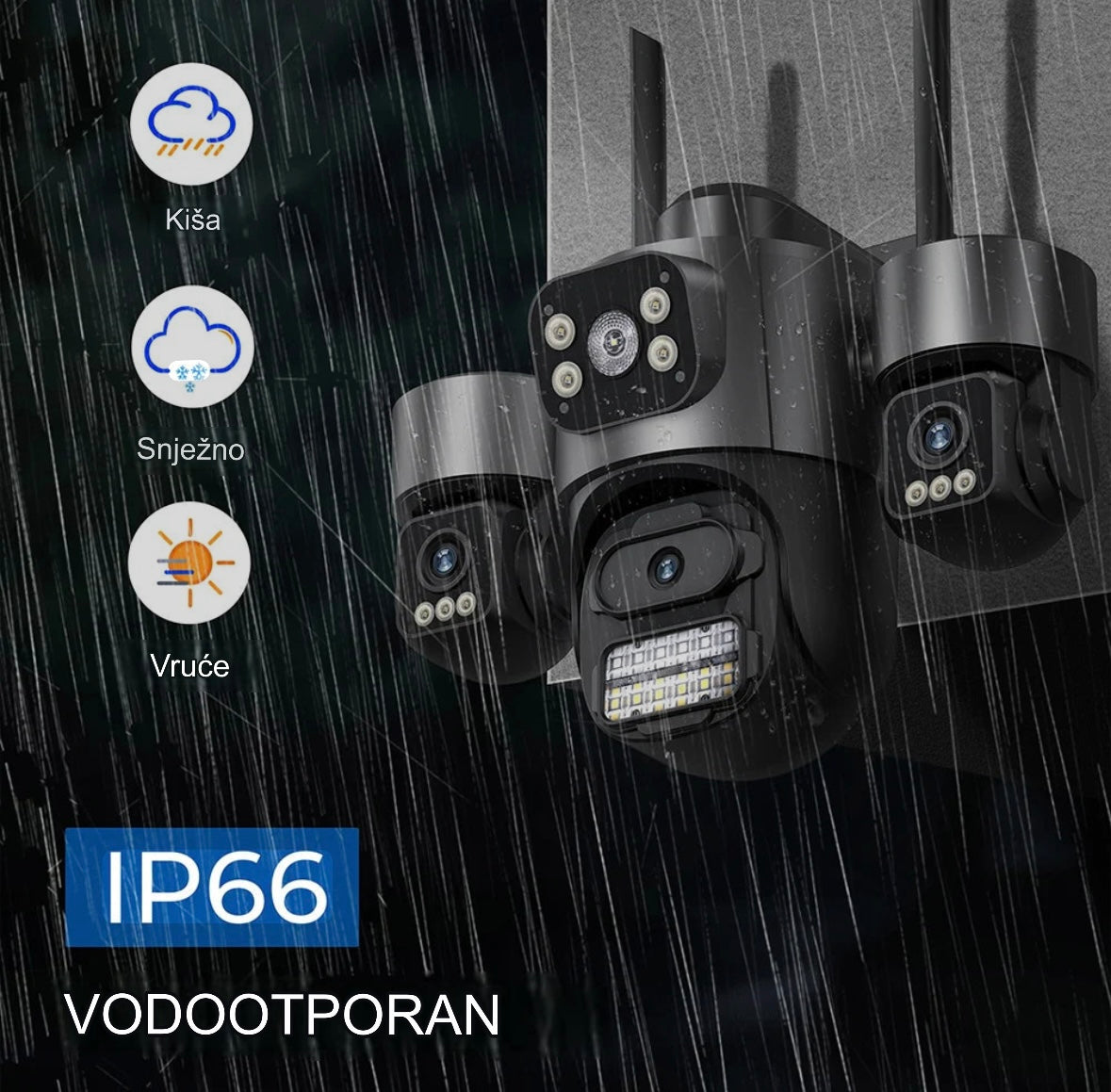 PTZ & WiFi kamera sa 4 sočiva - 3 ekrana, 15MP, praćenje objekta, sirena i noćni mod