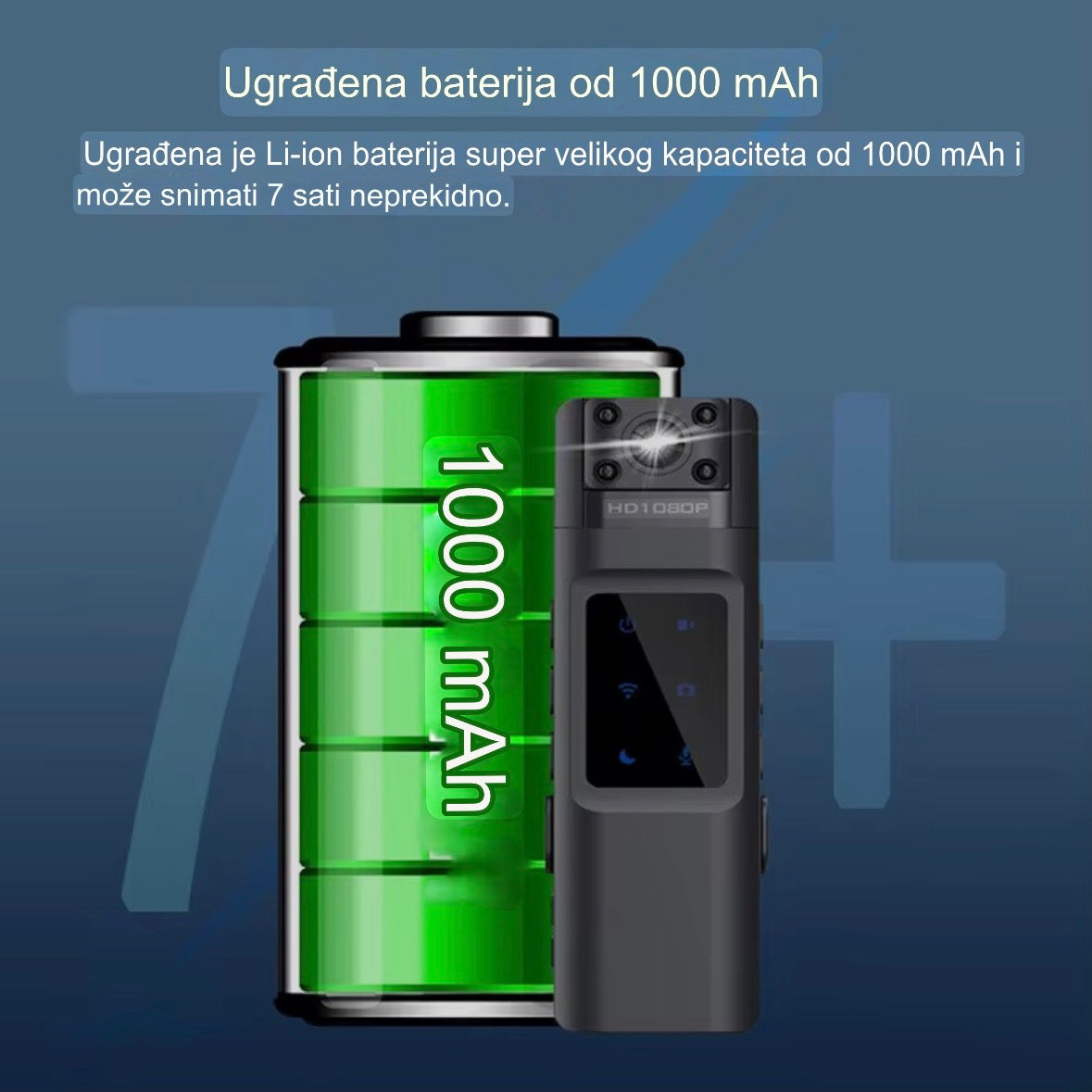 Mini prenosiva WIFI kamera- Snimi u Full HD-u sa rotacijom  od 180°/90°, 7-10h snimanja sa baterijom od 1000mAh