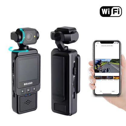 Mini prenosiva 4K WiFi kamera - Snimi u 4K Full HD-u sa rotacijom od 180°/90°, 7h snimanja sa baterijom od 1000mAh, blic, ekran 1,6 inča