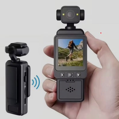 Mini prenosiva 4K WiFi kamera - Snimi u 4K Full HD-u sa rotacijom od 180°/90°, 7h snimanja sa baterijom od 1000mAh, blic, ekran 1,6 inča