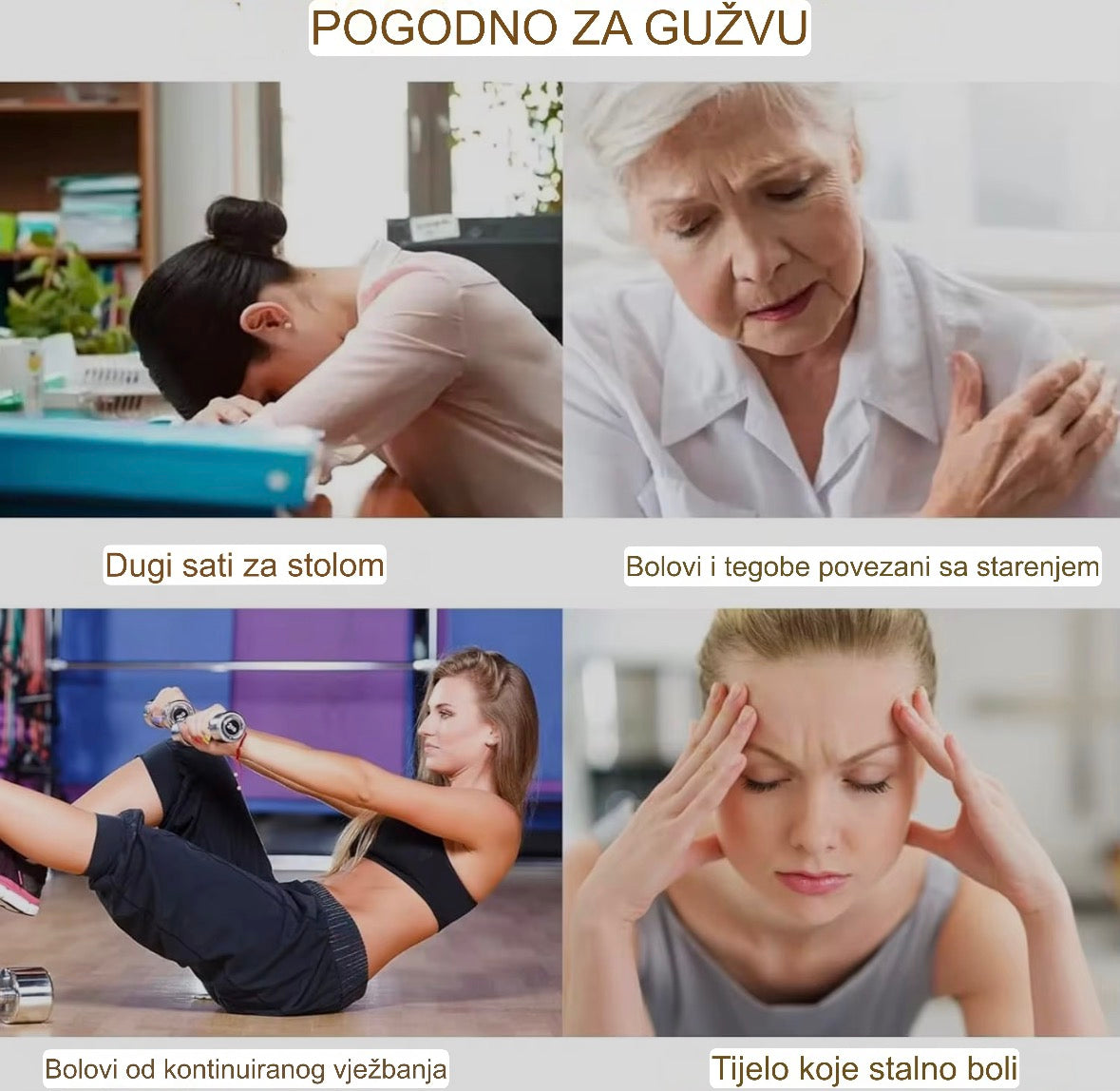 Profesionalna masažna olovka- precizno ublažavanje bola, tri nastavka za svaku potrebu, praktično i prenosivo