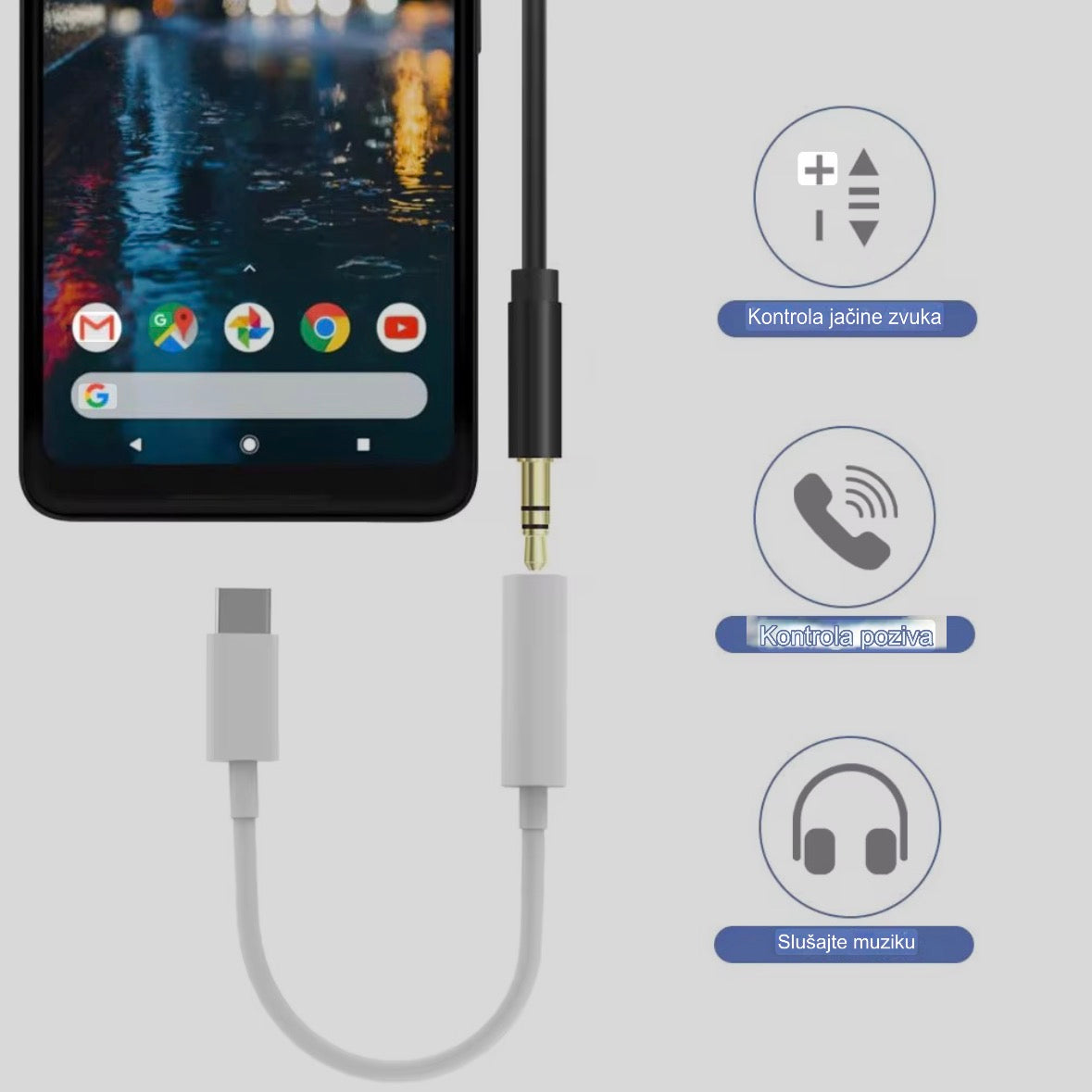 AUX na iPhone (Lightning) adapter kabl - slušaj muziku i koristi audio uređaje na iPhone-u bez 3.5 mm ulaza