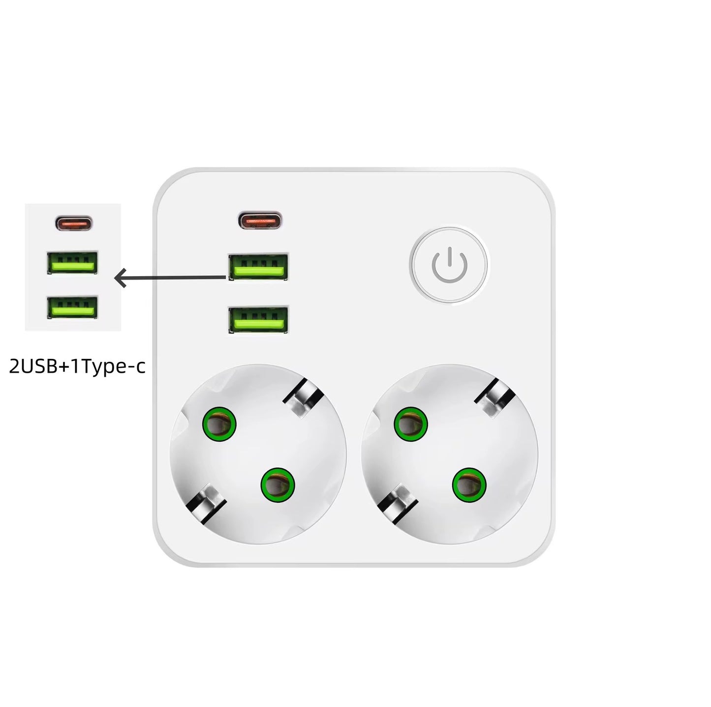 Utučnica razdelnik (lopov) 2xUSB, 1xC ulaz- maksimalna snaga od 2500w