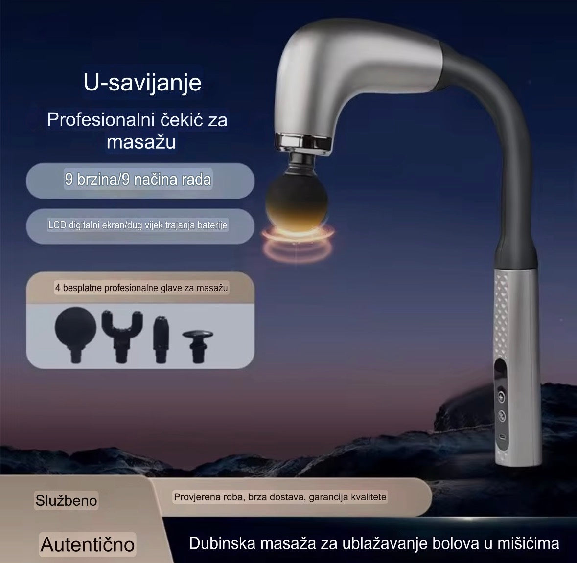 Profesionalni masažni pištolj – dubinska masaža, brži oporavak i olakšanje mišića za nekoliko minuta