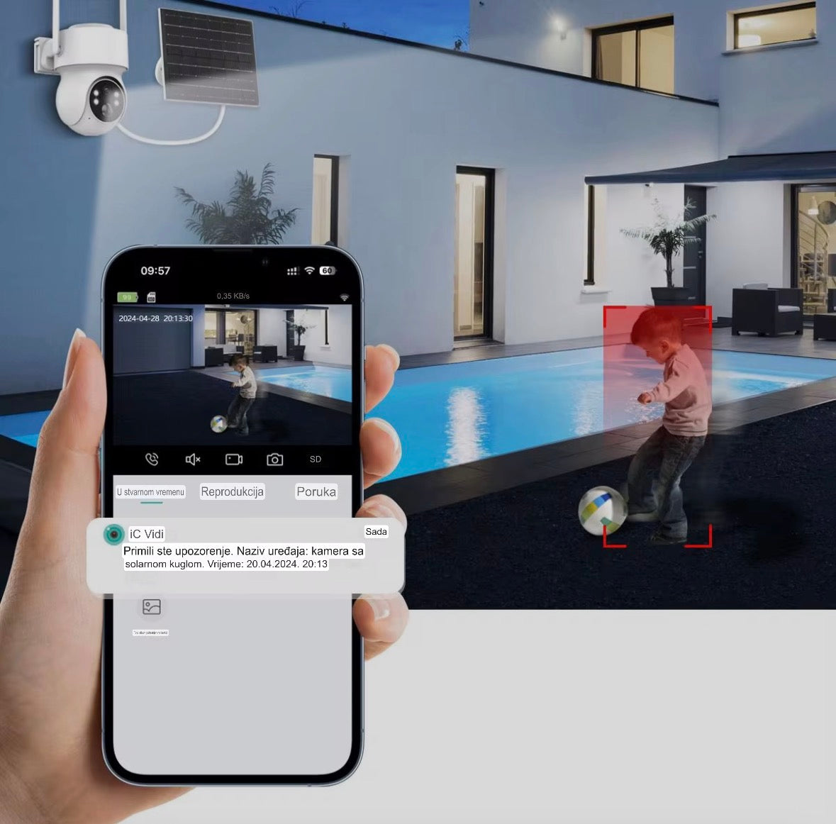 Solarna WIFI kamera- PTZ rotacija 360, 3 dana rada u potpunom mraku, ima ultra noćni vid, detekciju pokreta, otporna na sve vremenske uslove!