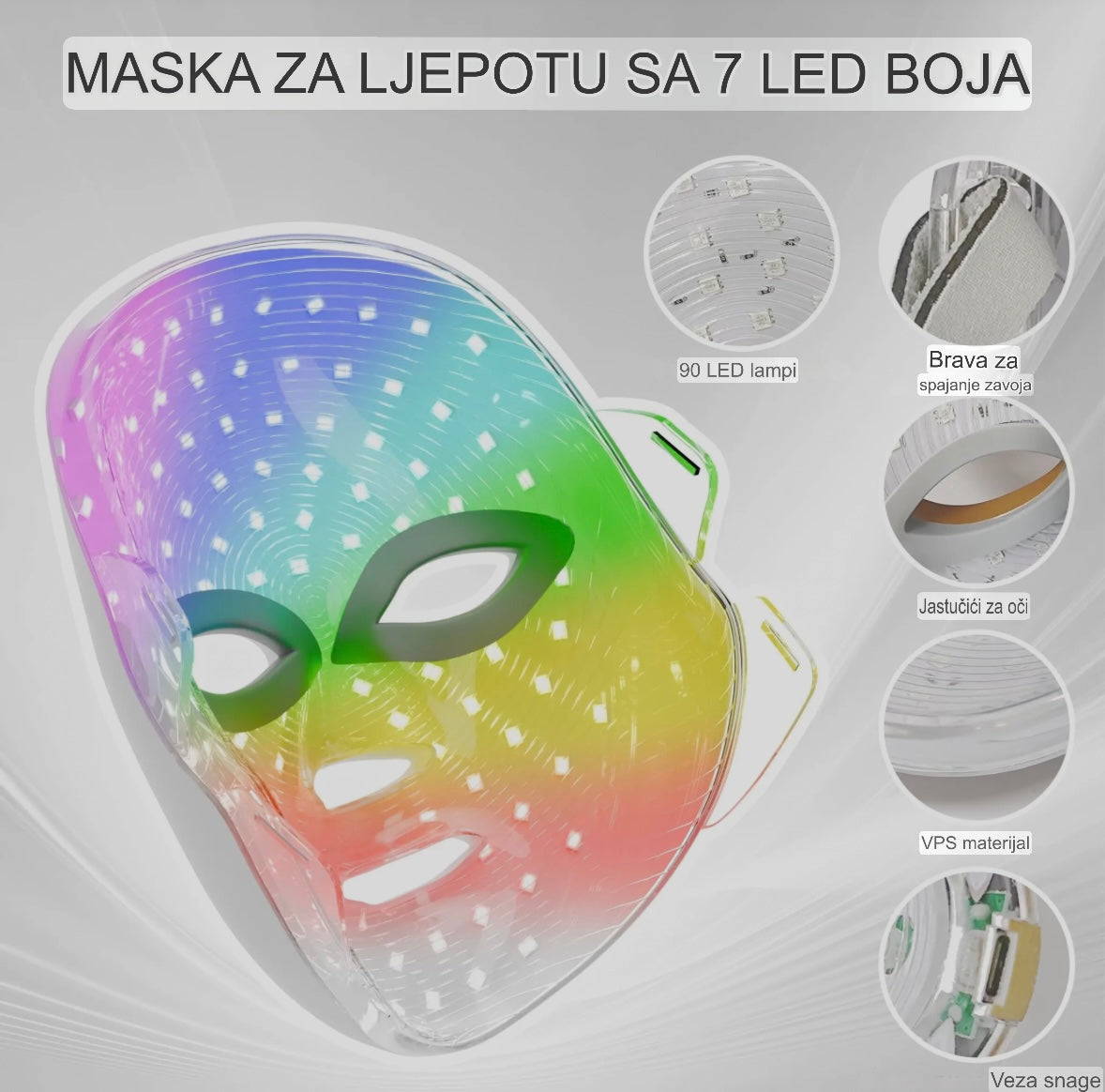 LED Maska za Lice- Profesionalni tretman protiv bora i akni u udobnosti vašeg doma