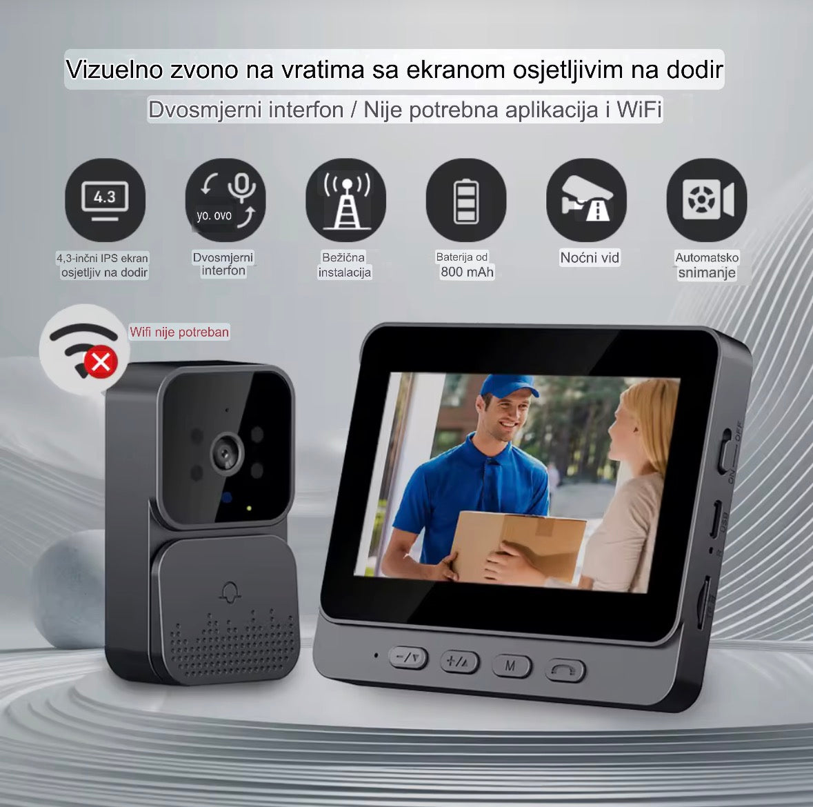 Video Interfon sa Kamerom i Ekranom - Vidite ko vam je pred vratima