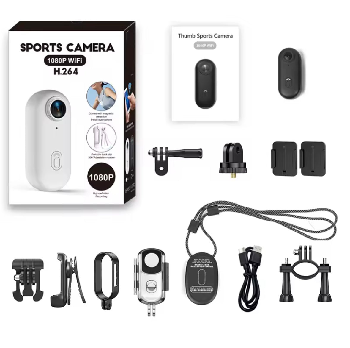 Mini Body Akciona WiFi Kamera – Full HD 1080P, Vodootporna do 30m, Magnetno Kačenje i Sportska Oprema