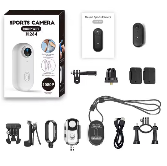 Mini Prenosiva Akciona WiFi Kamera – Full HD 1080P, Vodootporna do 30m, Magnetno Kačenje i Sportska Oprema