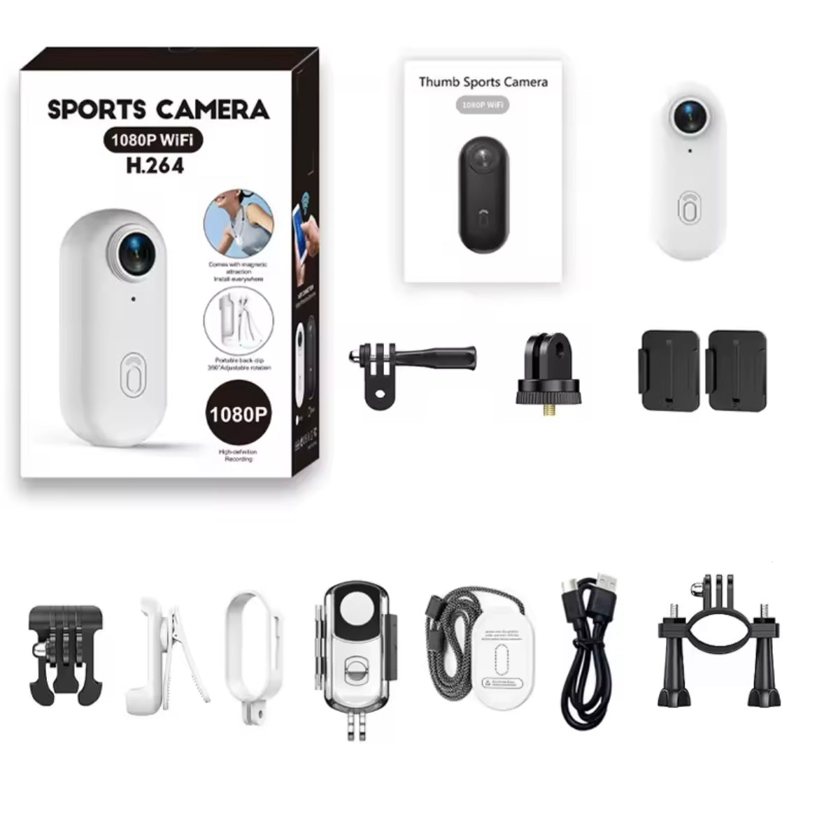 Mini Body Akciona WiFi Kamera – Full HD 1080P, Vodootporna do 30m, Magnetno Kačenje i Sportska Oprema