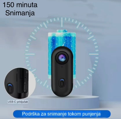 Mini Body Akciona WiFi Kamera – Full HD 1080P, Vodootporna do 30m, Magnetno Kačenje i Sportska Oprema