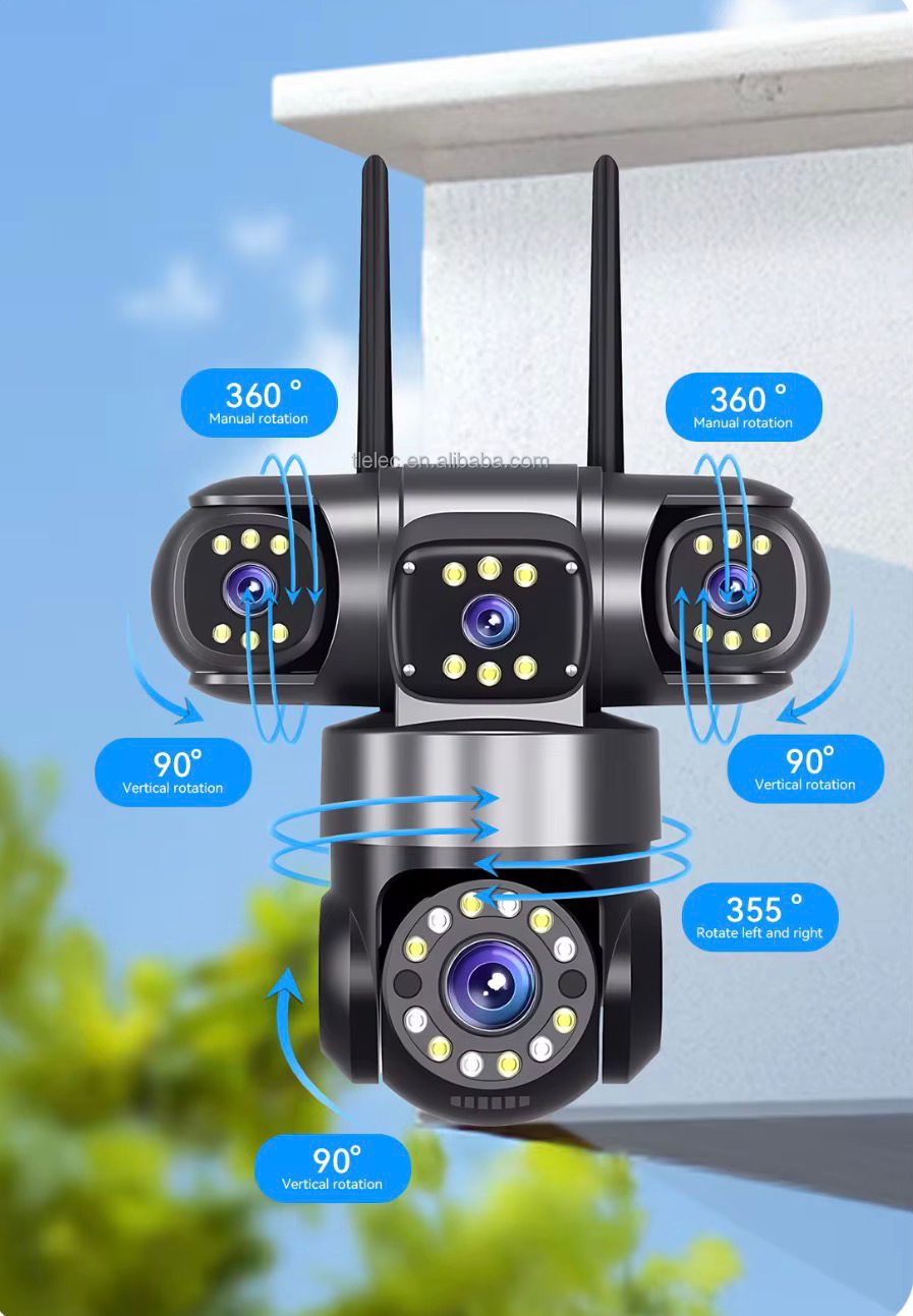 PTZ & WiFi kamera sa 4 sočiva - 3 ekrana, 16MP, praćenje objekta, sirena i noćni mod