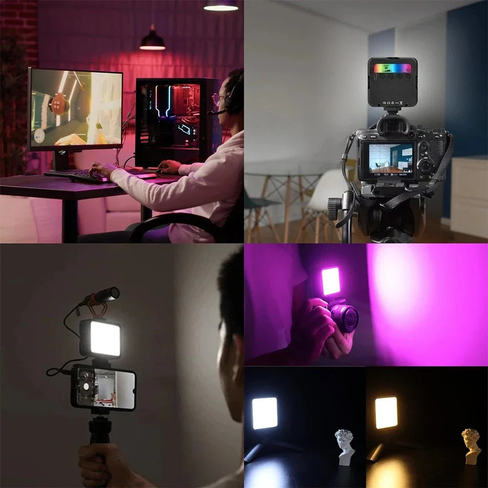 Džepno RGB LED Svetlo za Telefon i Aparat – Punjivo Mini Svetlo u Boji za TikTok, Slikanje i Live Stream