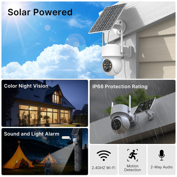 Solar-Powered Outdoor Security Camera