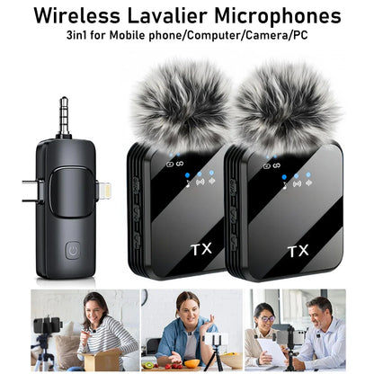 Bežični Mini Mikrofon za Telefon - Poseduje Noise Reduction, Plug & Play tehnologiju, domet 25m i 360° prijem zvuka