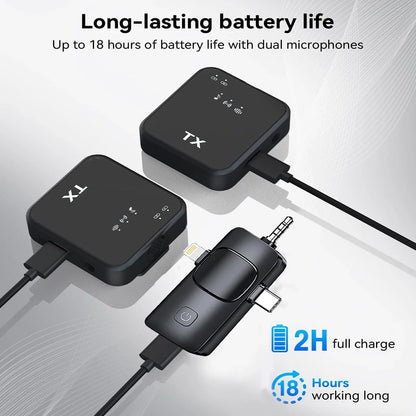 Bežični Mini Mikrofon za Telefon - Poseduje Noise Reduction, Plug & Play tehnologiju, domet 25m i 360° prijem zvuka