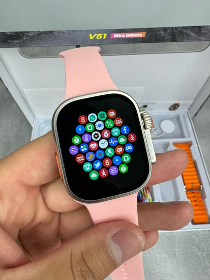 V51 Ultra Infinity SET - Pametan sat, bežične slušalice i 7 različitih narukvica u setu