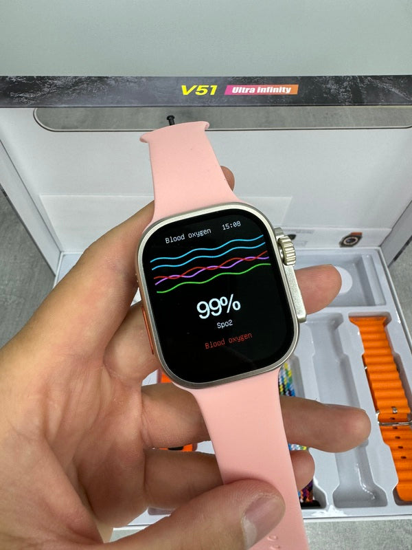 V51 Ultra Infinity SET - Pametan sat, bežične slušalice i 7 različitih narukvica u setu