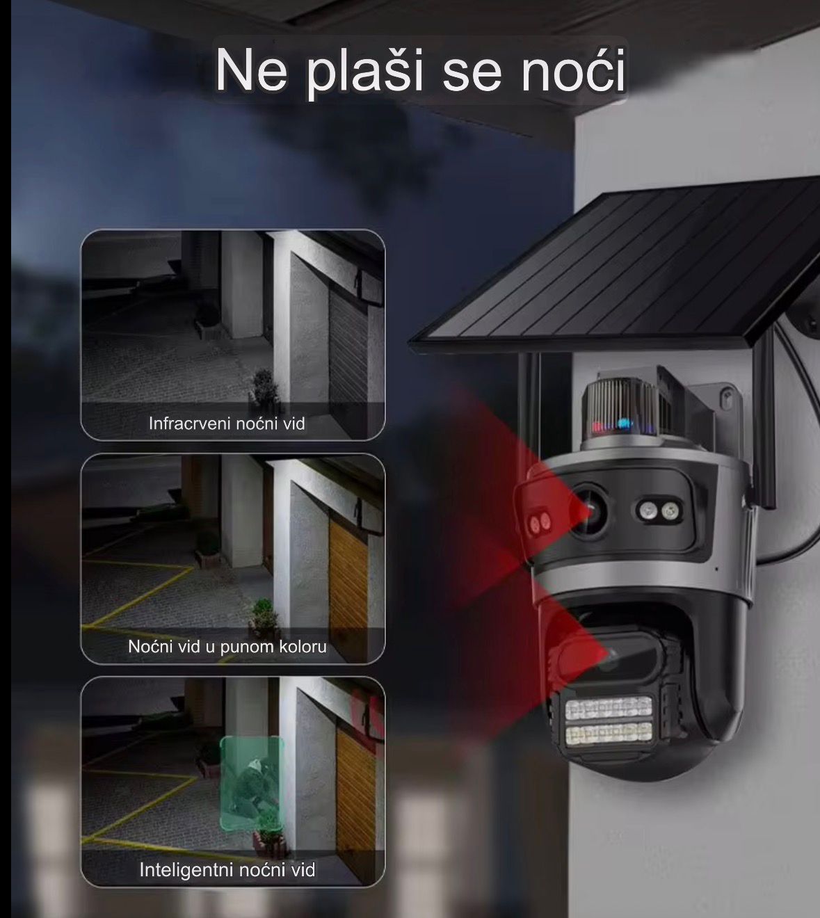 Solarna kamera sa 4G SIM karticom - baterija 15600mAh, radi u potpunom mraku, ima ultra noćni vid i praćenje objekta