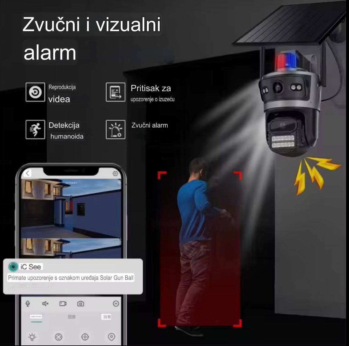 Solarna kamera sa 4G SIM karticom - baterija 15600mAh, radi u potpunom mraku, ima ultra noćni vid i praćenje objekta