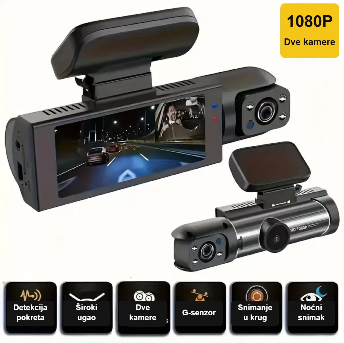 Auto kamera sa dve kamere 1080P