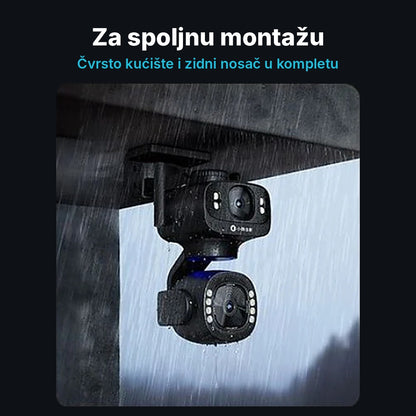 WiFi kamera za video nadzor sa 2 sočiva 12MP – okretanje 355°, sirena i noćni vid